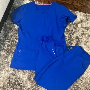 Royal blue medium scrub set